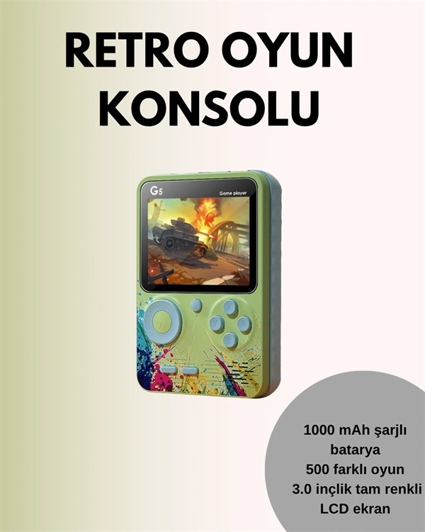 BUĞZ TV Bağlantılı 500 Oyunlu Mini Gameboy Konsol