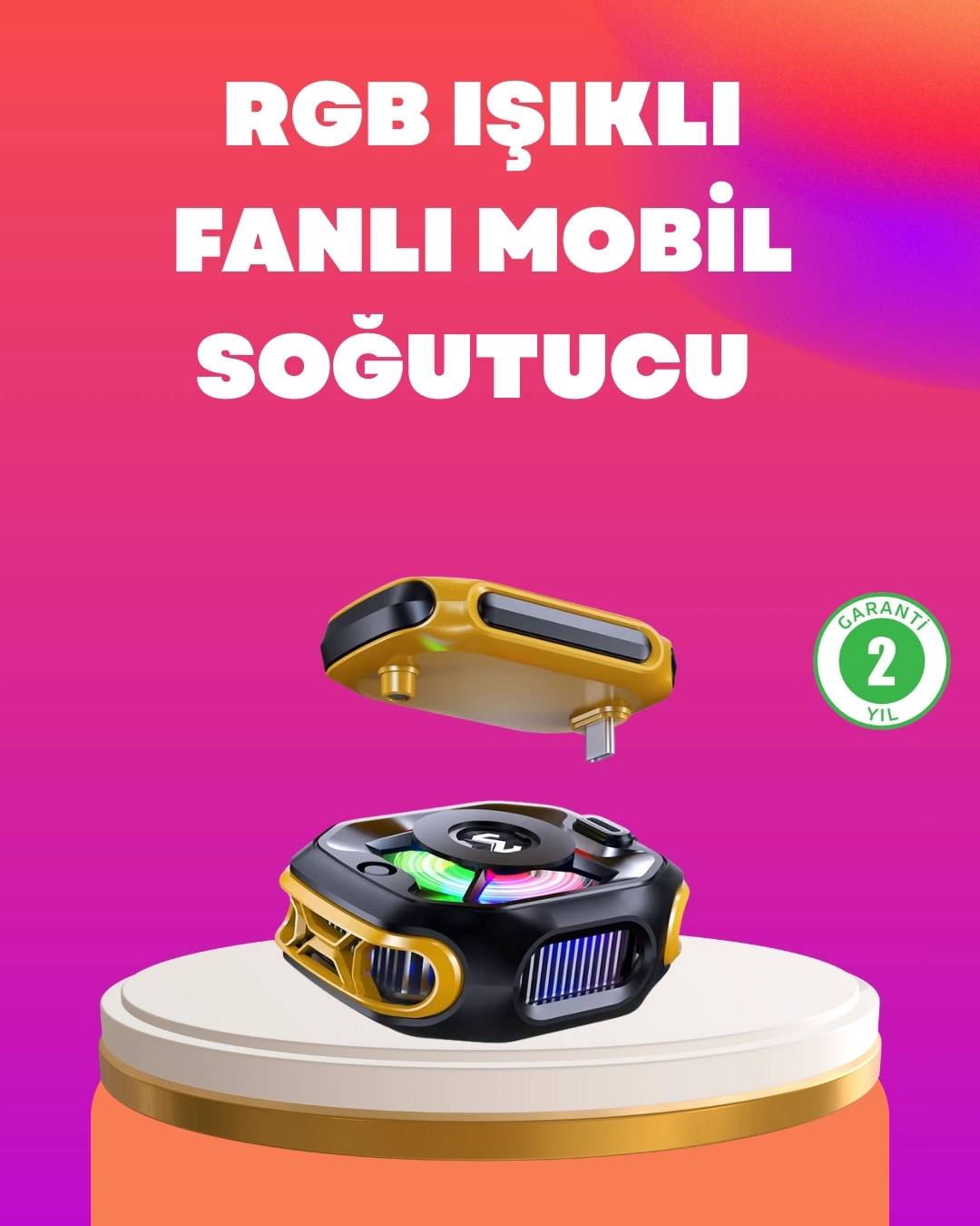 BUĞZ Type-C Girişli AI Modlu Yüksek Performanslı Telefon Soğutucu