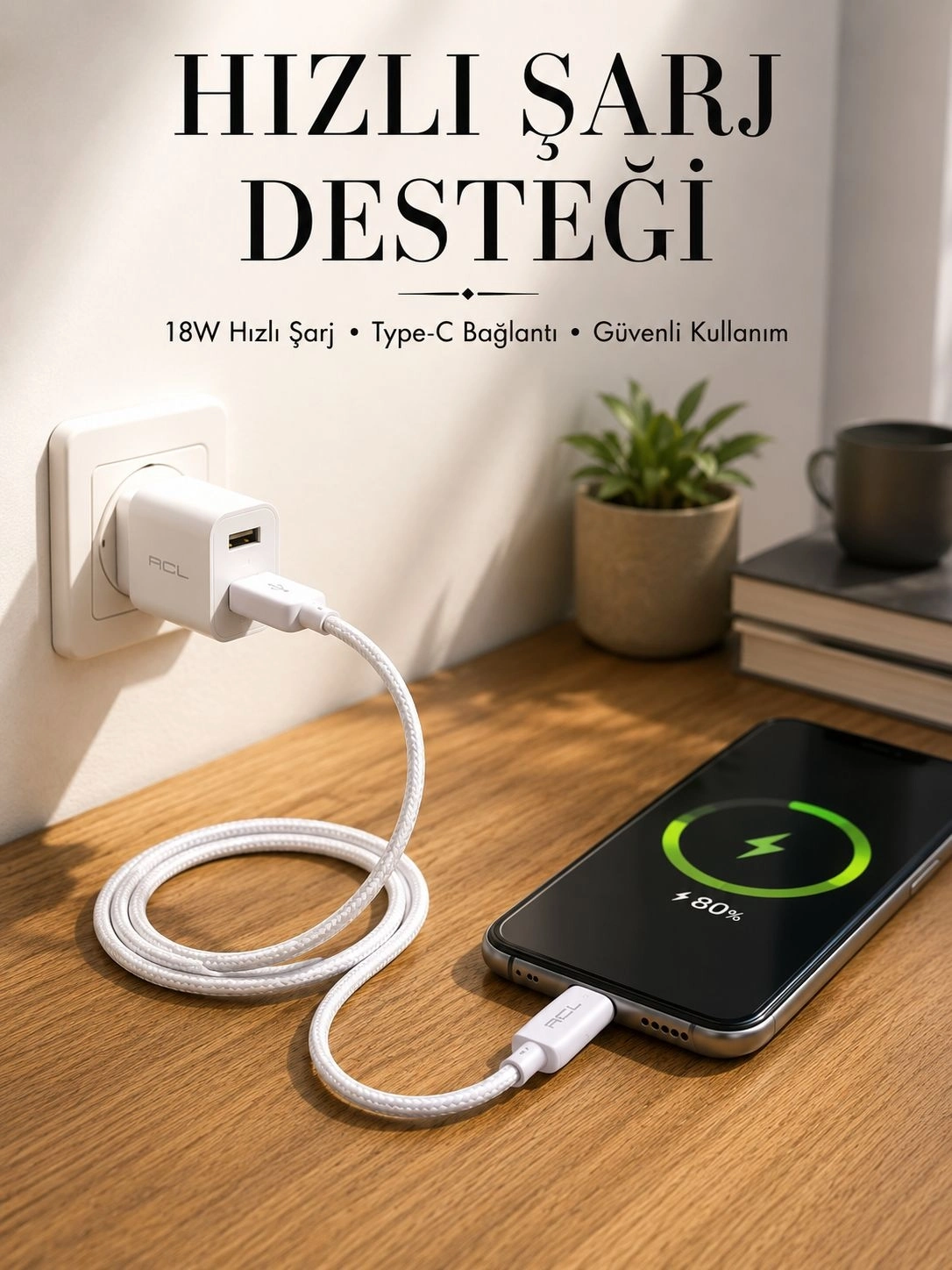 BUĞZ Type-C Girişli Cihazlar İçin Şarj Kablosu