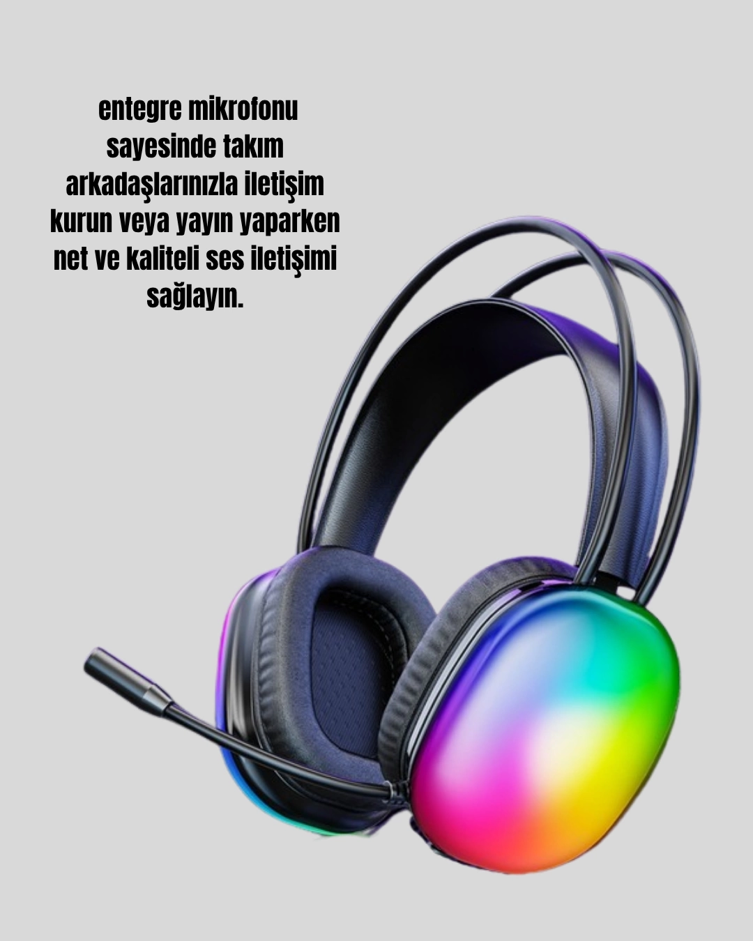 BUĞZ Type-C Şarjlı RGB Işıklı Bluetooth Oyuncu Kulaklığı