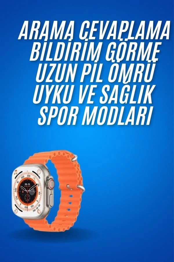 BUĞZ Ultra Akıllı Saat 49 Mm Çift Kordonlu Arama Cevaplama Bluetooth Bağlantılı
