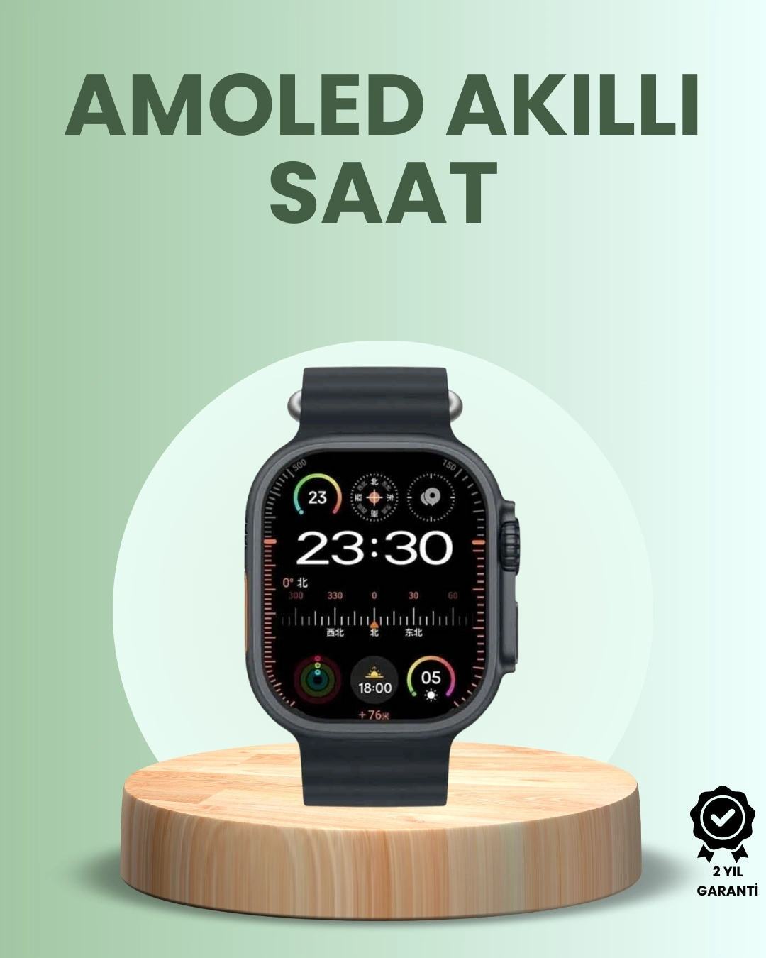 BUĞZ Ultra Akıllı Saat AMOLED Display 15 Gün Dayanıklı Batarya