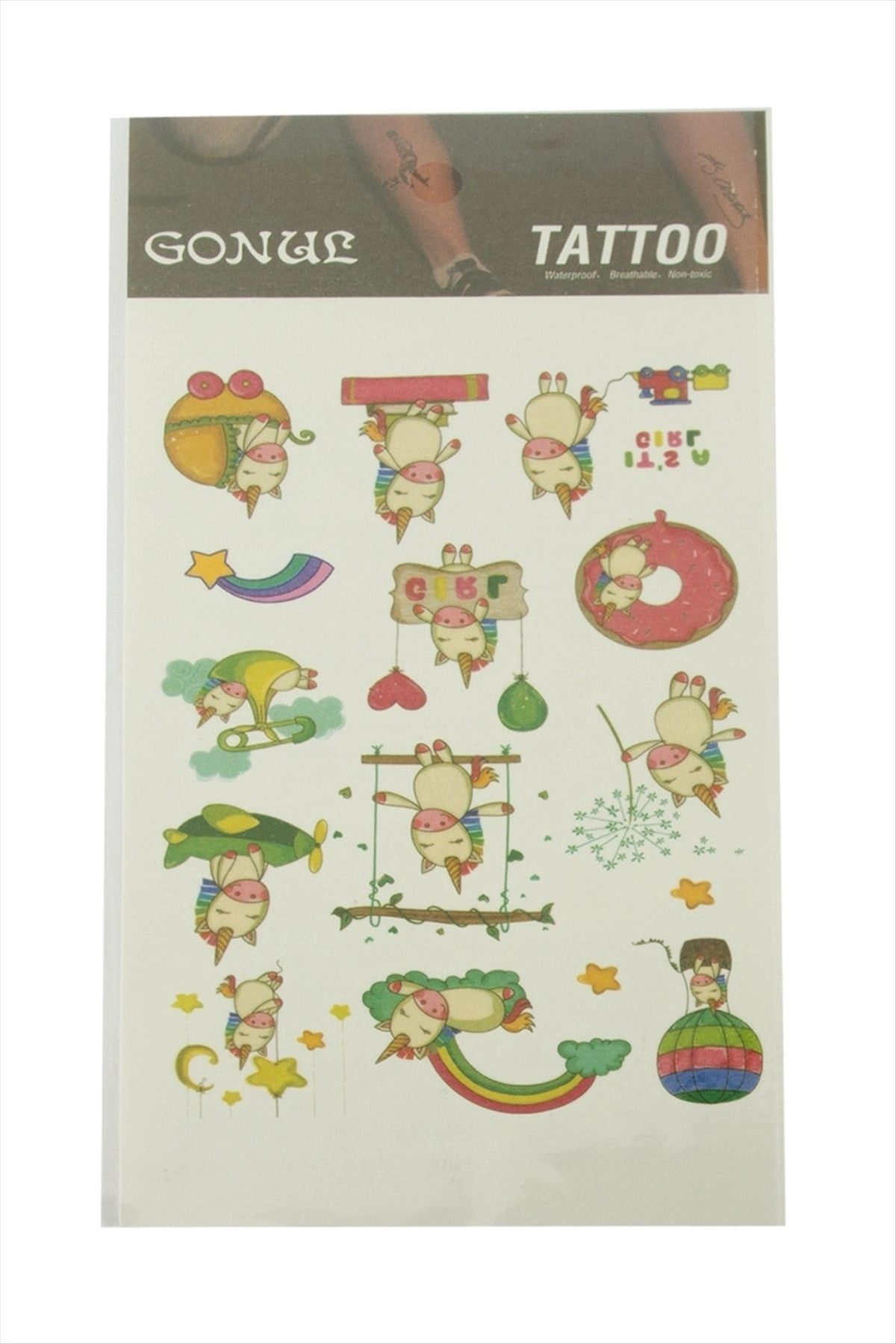BUĞZ Unicorn Tattoo Dövme Sticker