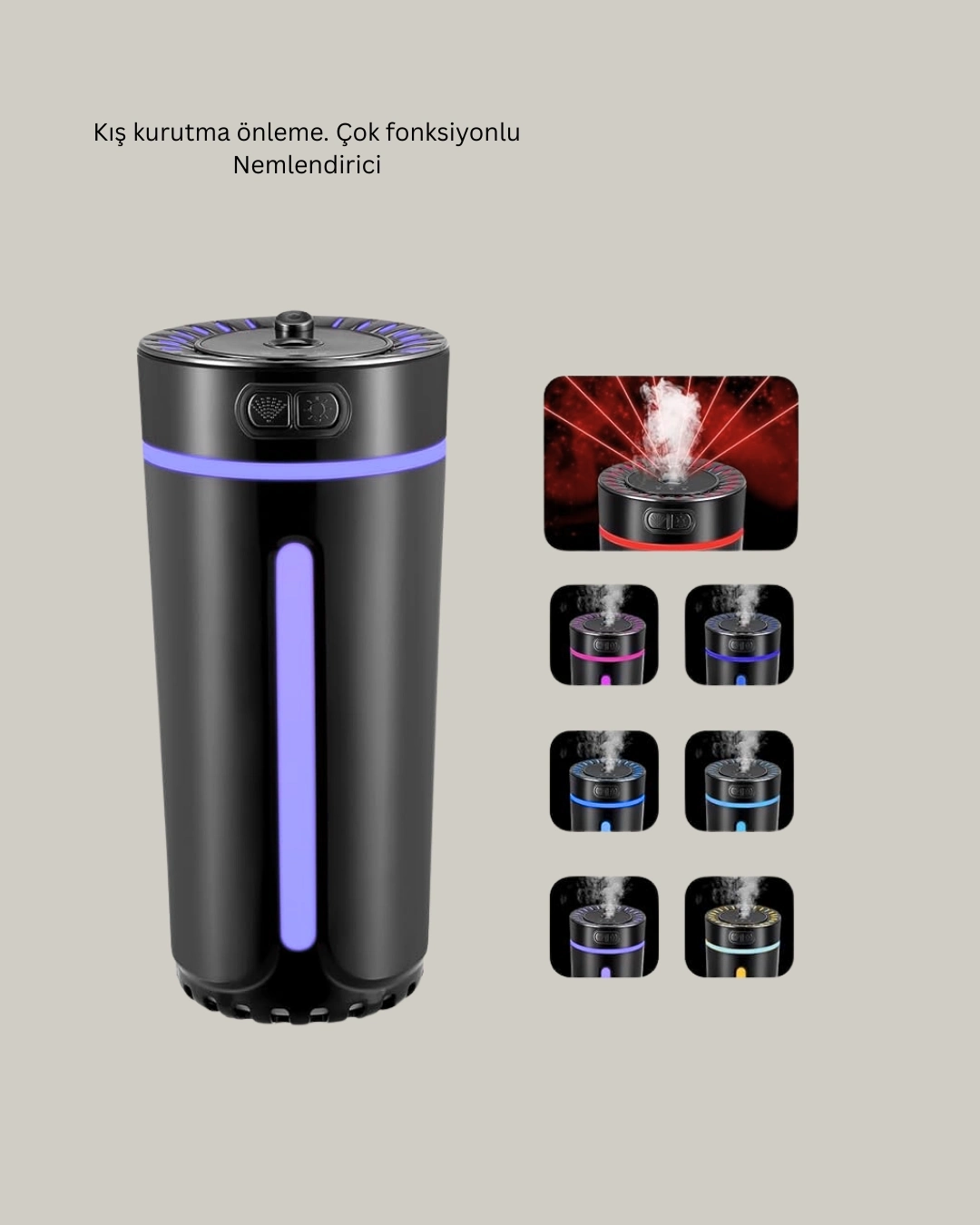 BUĞZ USB Bağlantılı LED’li Hava Nemlendirici Aromaterapi Buhar Difüzörü
