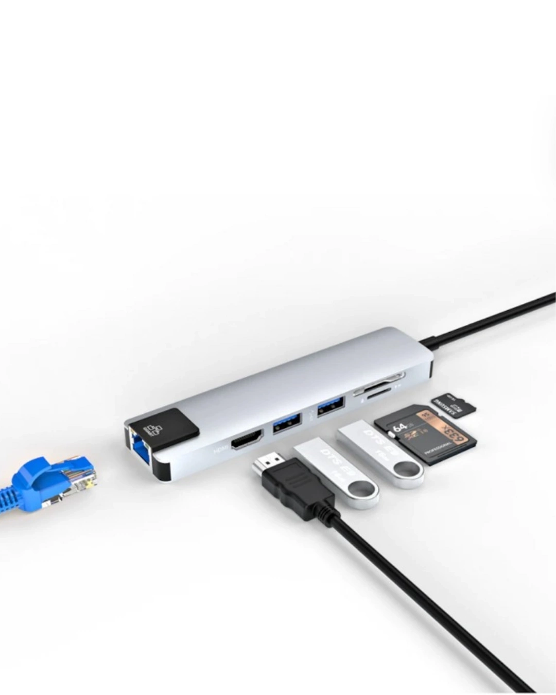 BUĞZ USB C Çoklu Port Adaptör HDMI USB Ethernet SD Kart Hub