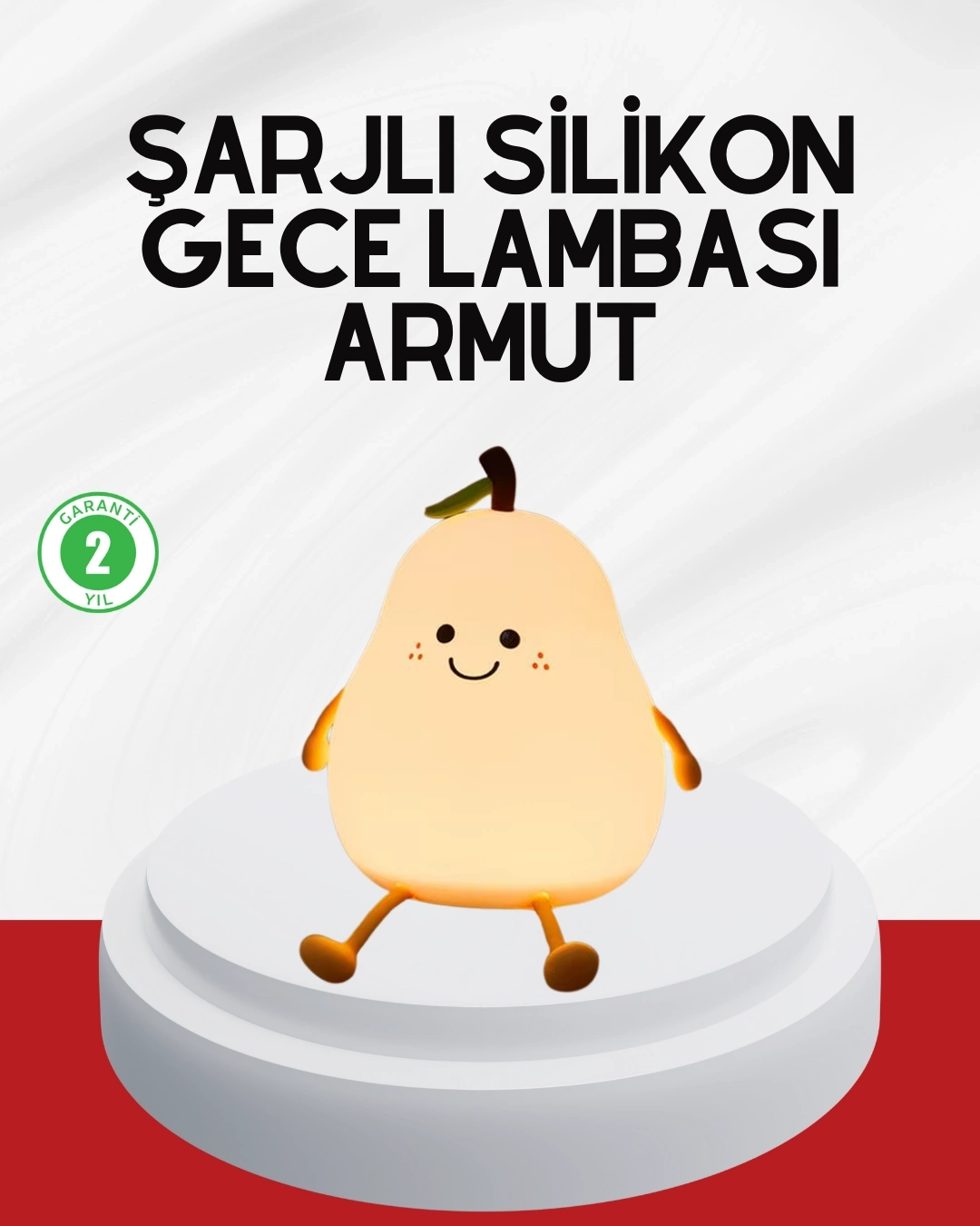 BUĞZ USB Şarjlı Armut Gece Lambası Dokunmatik Renk Değişimli