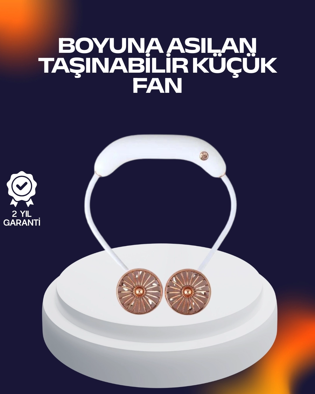 BUĞZ USB Şarjlı Katlanabilir Mini Boyun Fanı 1–3 Saat Kullanım