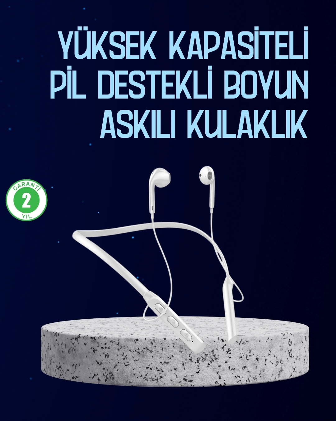 BUĞZ USB Şarjlı Uzun Ömürlü Boyun Askılı Bluetooth Kulaklık