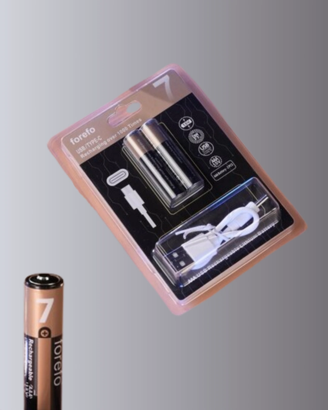 BUĞZ USB Type-C Şarjlı AAA Lityum Pil 1000+ Şarj Döngüsü ile Uzun Ömür