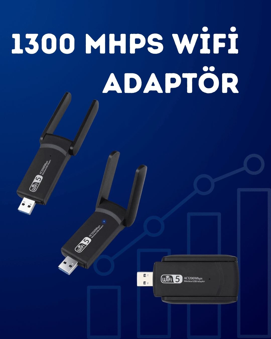 BUĞZ USB WiFi Adaptör – 1200 Mbps Hız