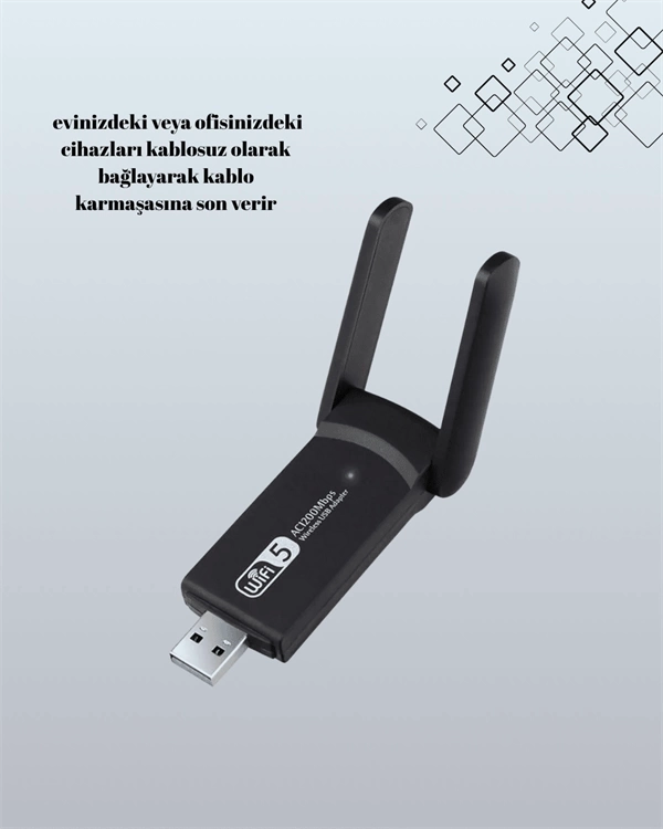 BUĞZ USB WiFi Adaptör – 1200 Mbps Hız BUĞZ USB WiFi Adaptör – 1200 Mbps Hız