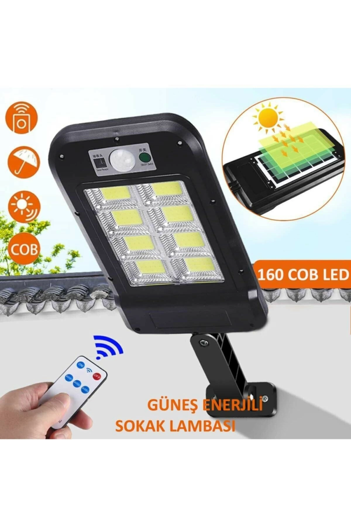 BUĞZ Uzaktan Kumandalı 160 Led Solar Bahçe Lambası