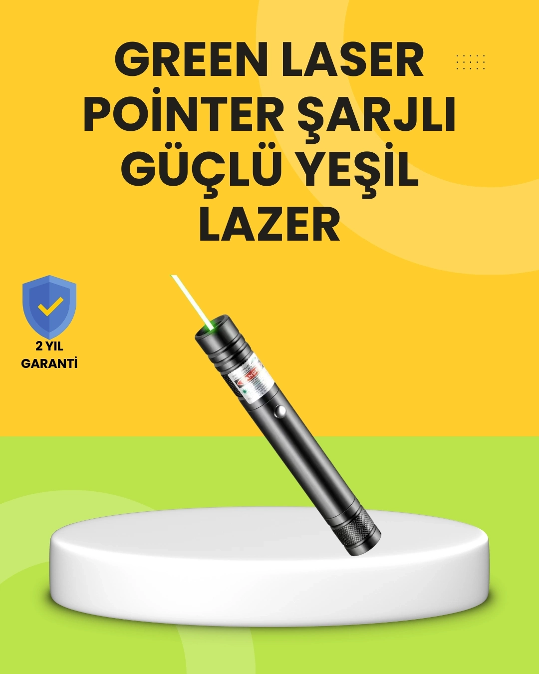BUĞZ Uzun Mesafe Görünürlüklü Yeşil Lazer Pointer Şarjlı
