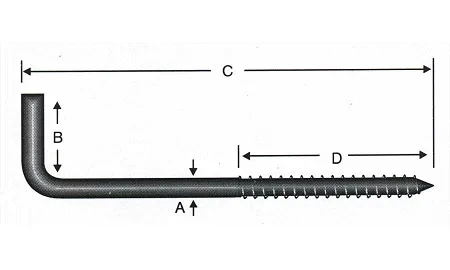BUĞZ Vidalı Korniş Çivi No:8 - 4x80 - 100 Adet