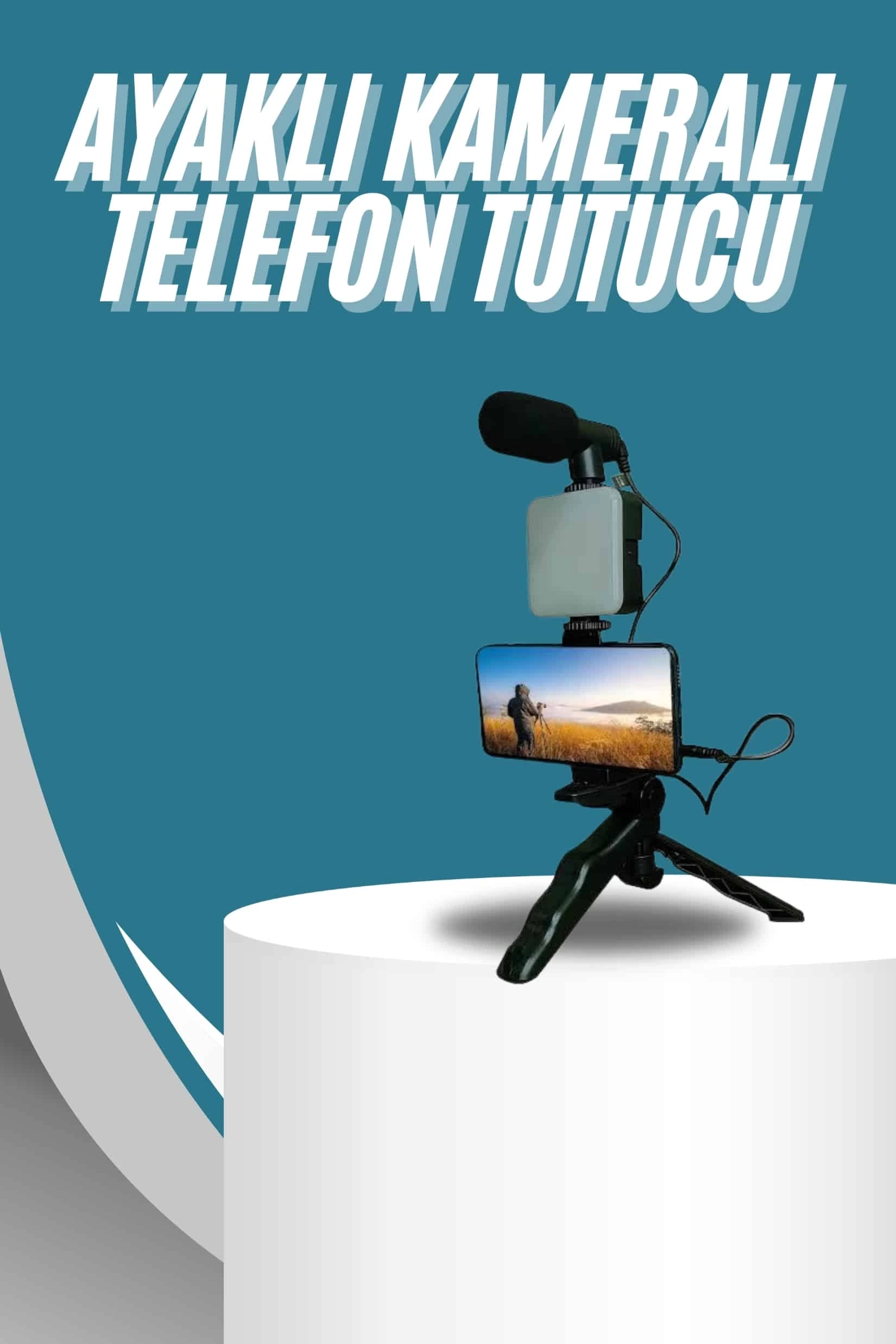 BUĞZ Video Making Kit Telefon Tutucu Vlog Video Mini Led Işıklı