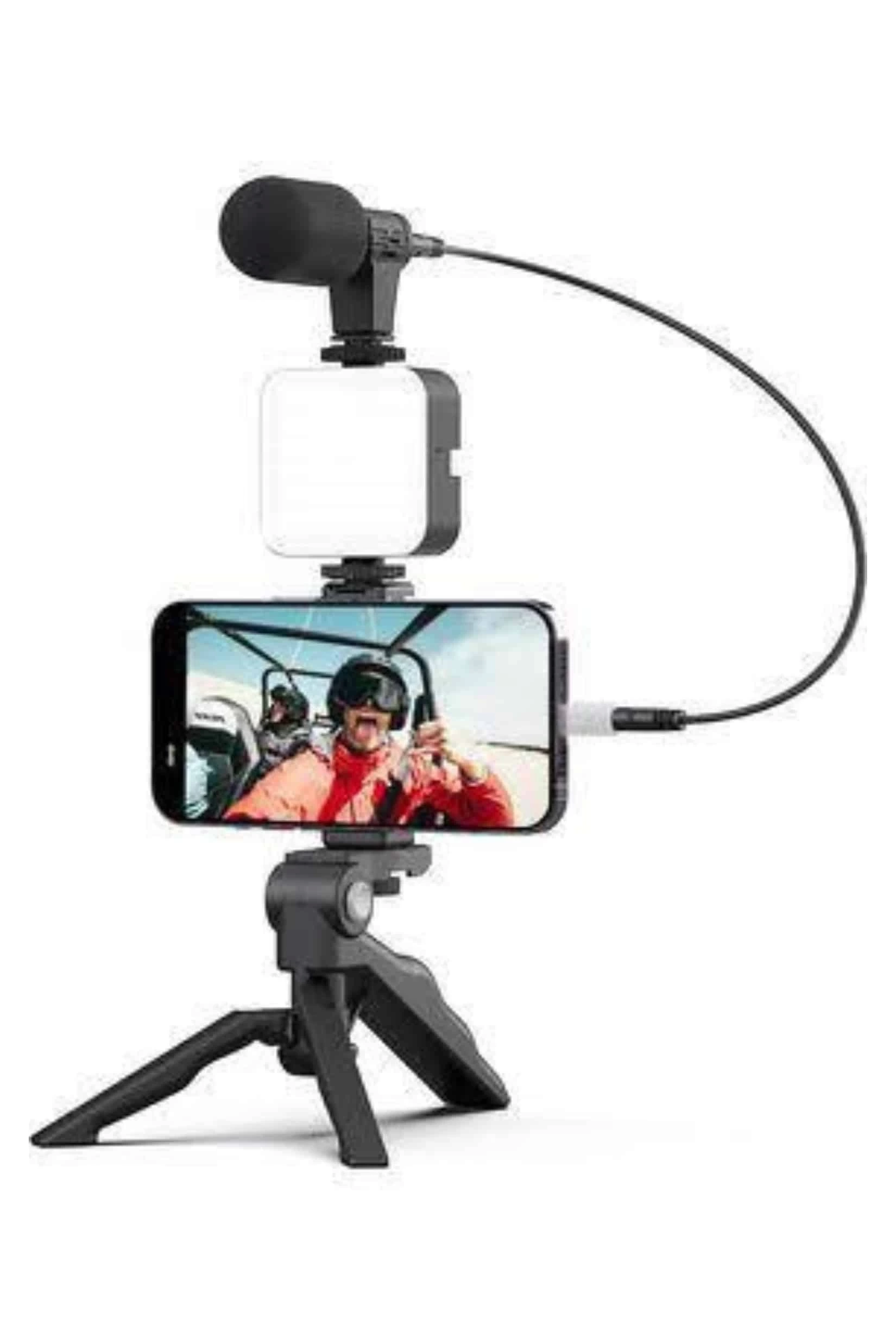 BUĞZ Video Making Kit Telefon Tutucu Vlog Video Mini Led Işıklı