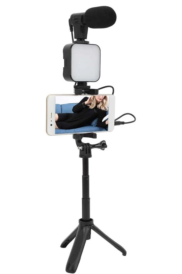 BUĞZ Video Making Kit Telefon Tutucu Vlog Video Mini Led Işıklı