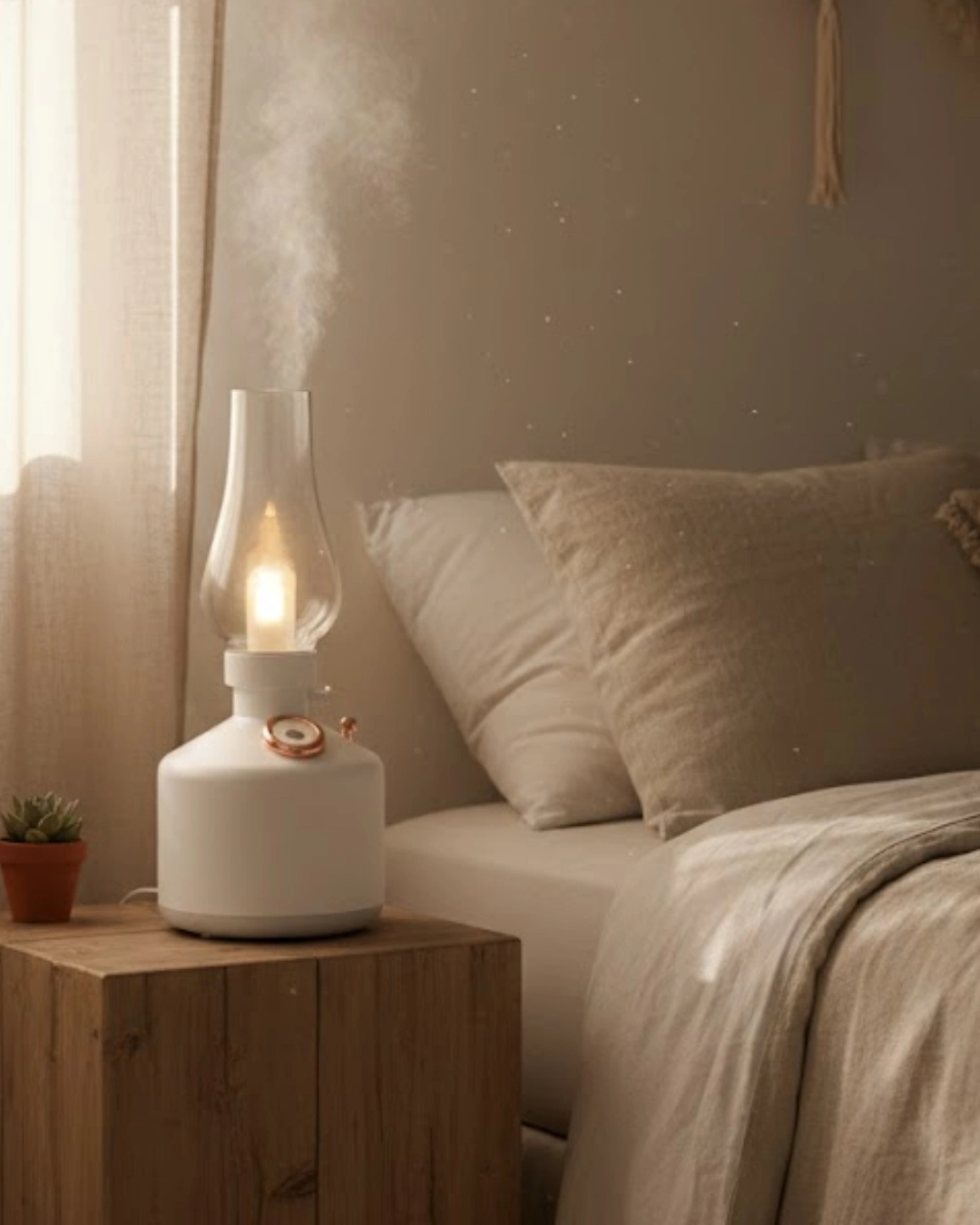 BUĞZ Vintage Dekoratif Gaz Lambası Görünümlü Aromaterapi Difüzör 1200 mAh USB Şarjlı