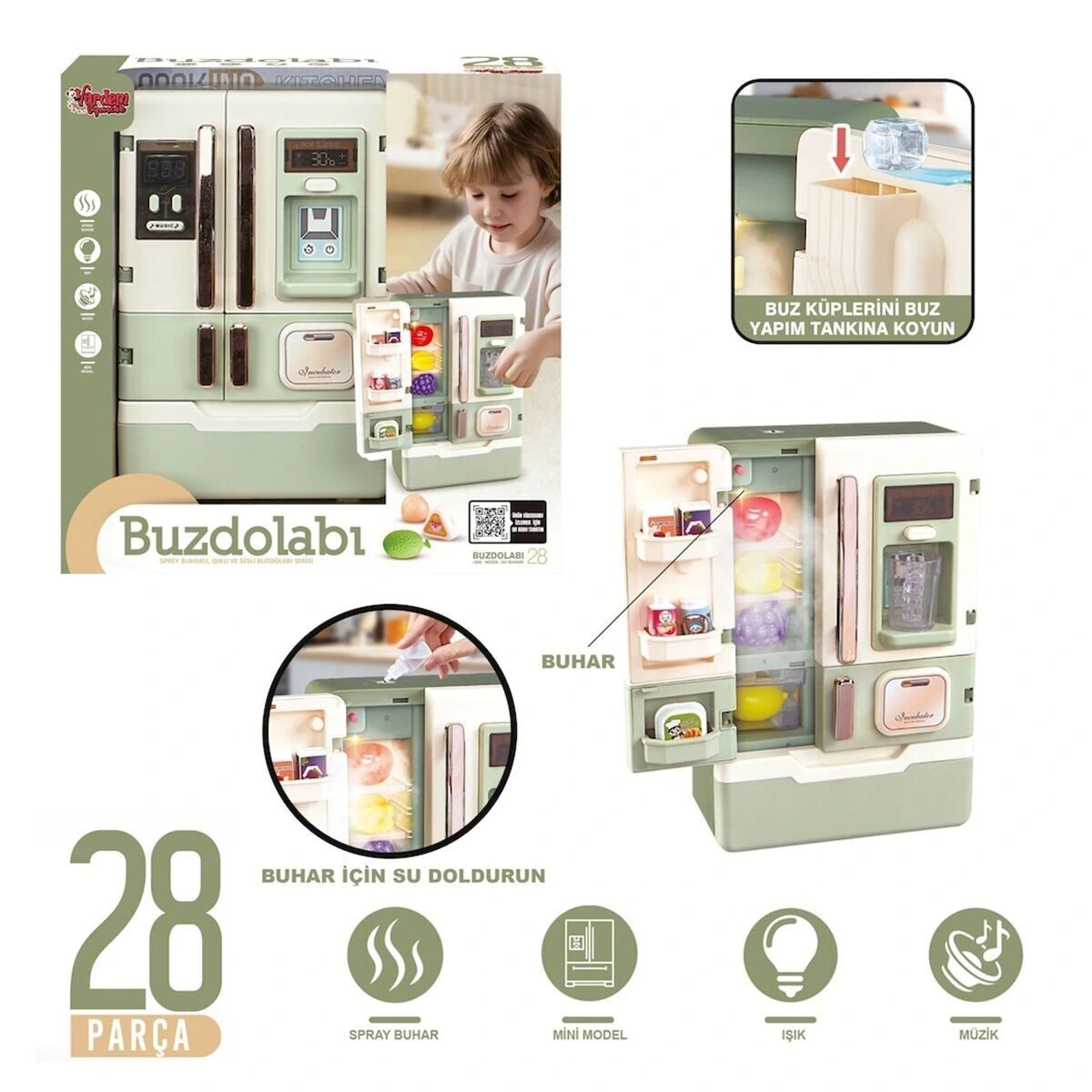 BUĞZ VRD10650 IŞIKLI VE SESLİ AKSESUARLI BUZDOLABI