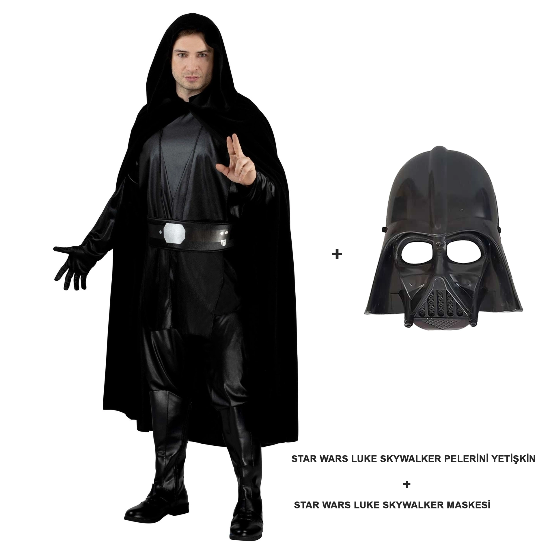 BUĞZ Wars Luke Skywalker Pelerini Yetişkin Ve Maskesi BUĞZ Wars Luke Skywalker Pelerini Yetişkin Ve Maskesi