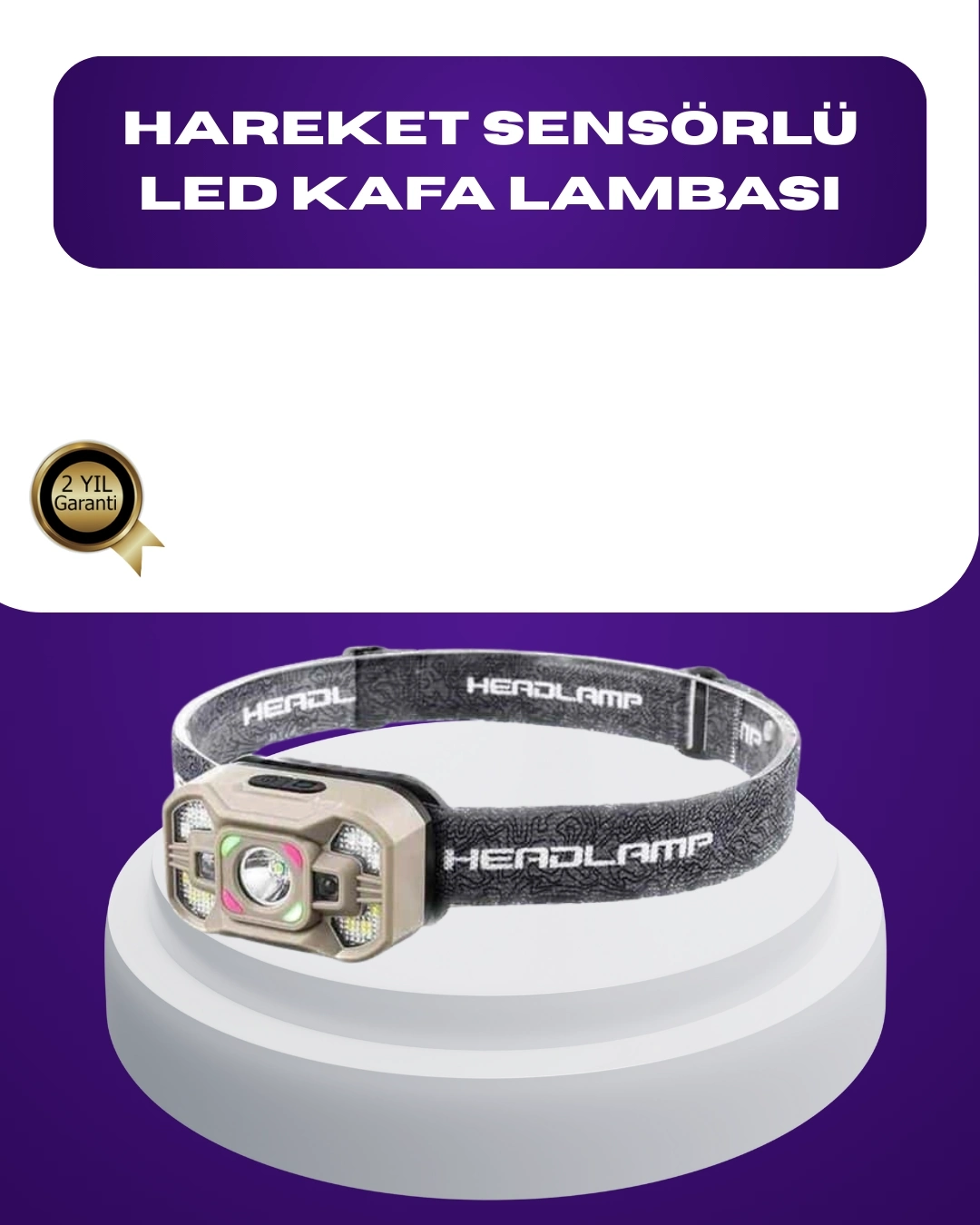 BUĞZ Wave Sensörlü LED Kafa Lambası Şarjlı Ayarlanabilir Işık