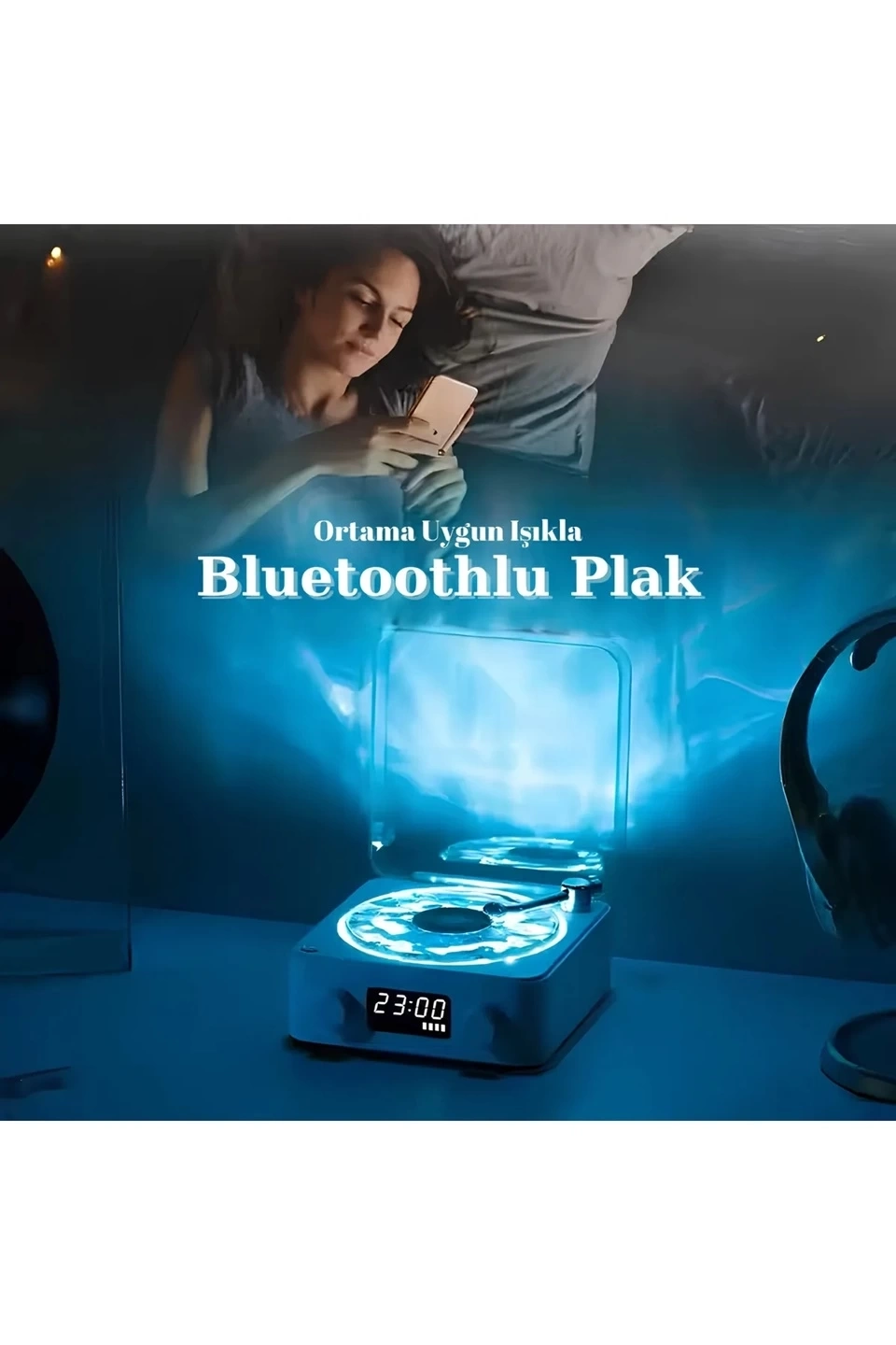 BUĞZ Waves Nostalji Plak Görünümlü Bluetooth Hoparlör 3d Ses Dalgası Retro Müzik Plak Mavi BUĞZ Waves Nostalji Plak Görünümlü Bluetooth Hoparlör 3d Ses Dalgası Retro Müzik Plak Mavi