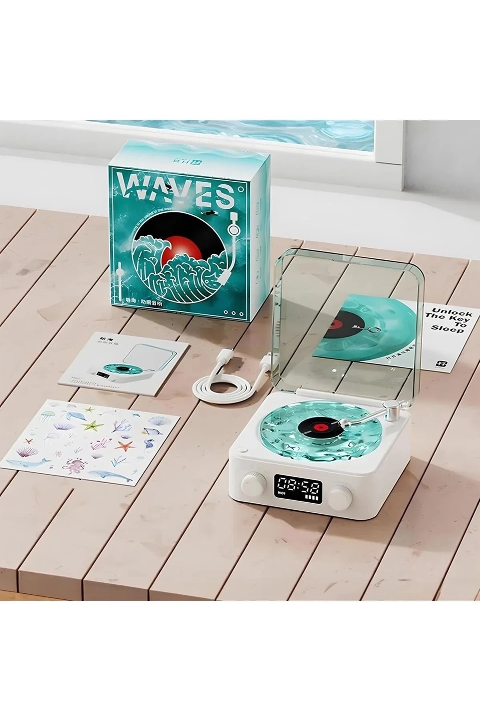 BUĞZ Waves Nostalji Plak Görünümlü Bluetooth Hoparlör 3d Ses Dalgası Retro Müzik Plak Mavi BUĞZ Waves Nostalji Plak Görünümlü Bluetooth Hoparlör 3d Ses Dalgası Retro Müzik Plak Mavi