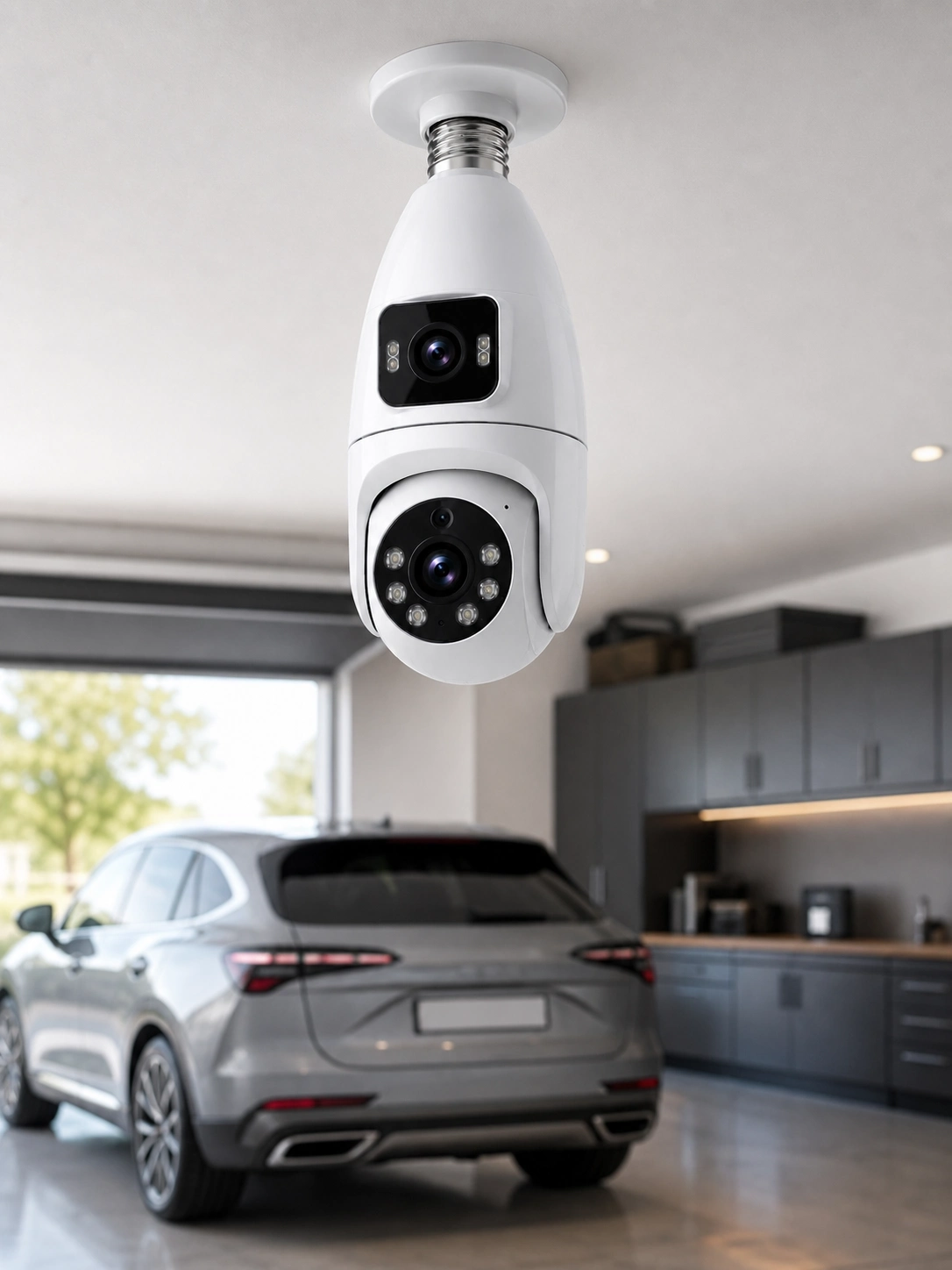 BUĞZ Wi-Fi Çift Lens Ampul Kamera  Akıllı Ev Güvenliği