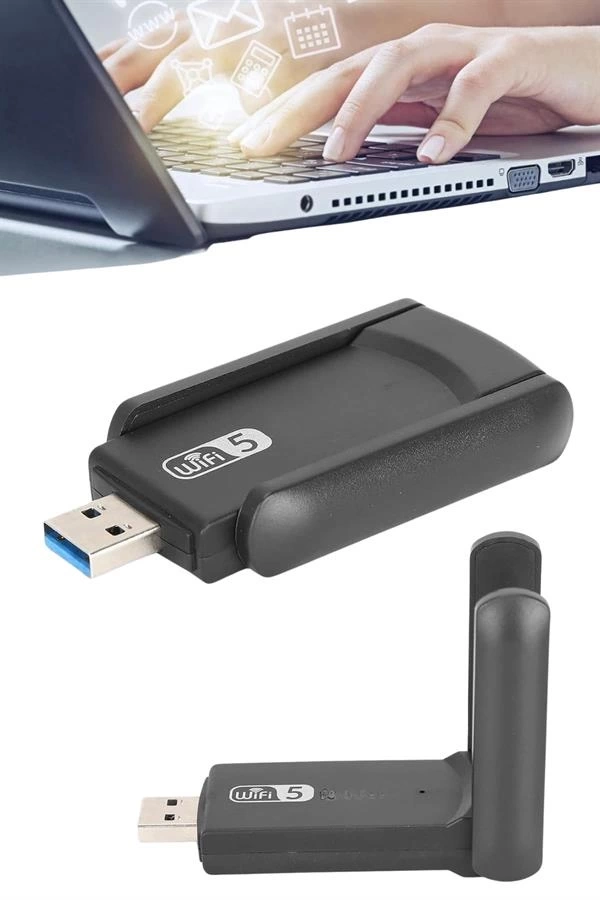 BUĞZ Wifi Adaptörü Bt5.0 Wifi 2'si Bir Arada Çift Bantlı Çift Anten