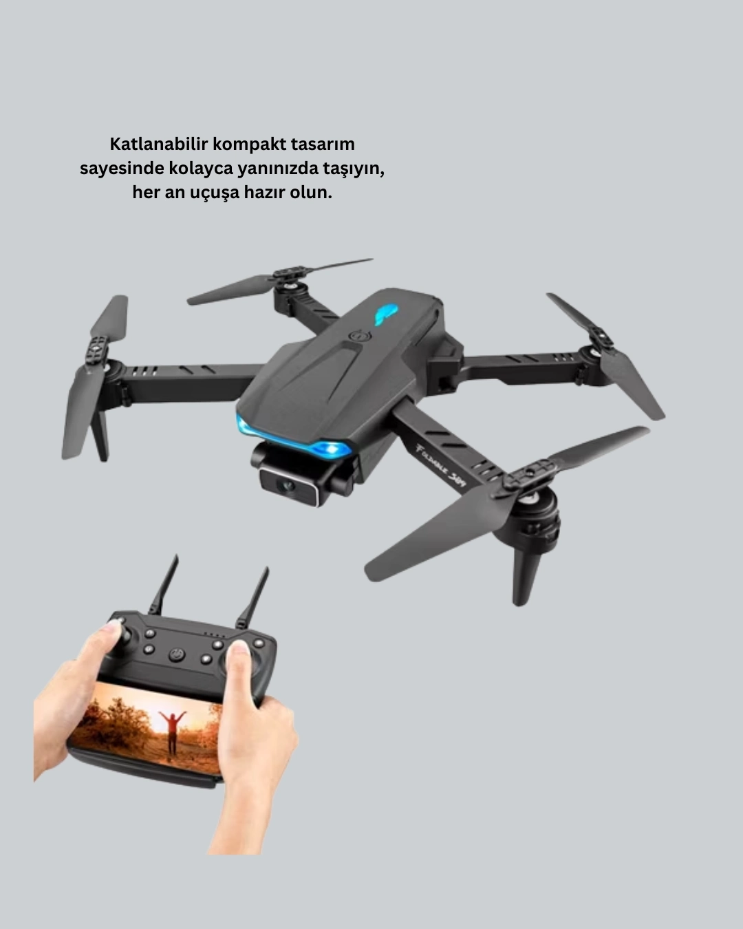 BUĞZ Wifi FPV Canlı Görüntü Aktarımlı Katlanabilir Drone