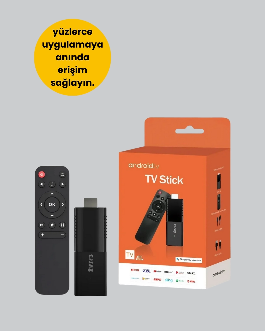 BUĞZ WiFi ve Bluetooth Destekli Android TV Dönüştürücü Stick