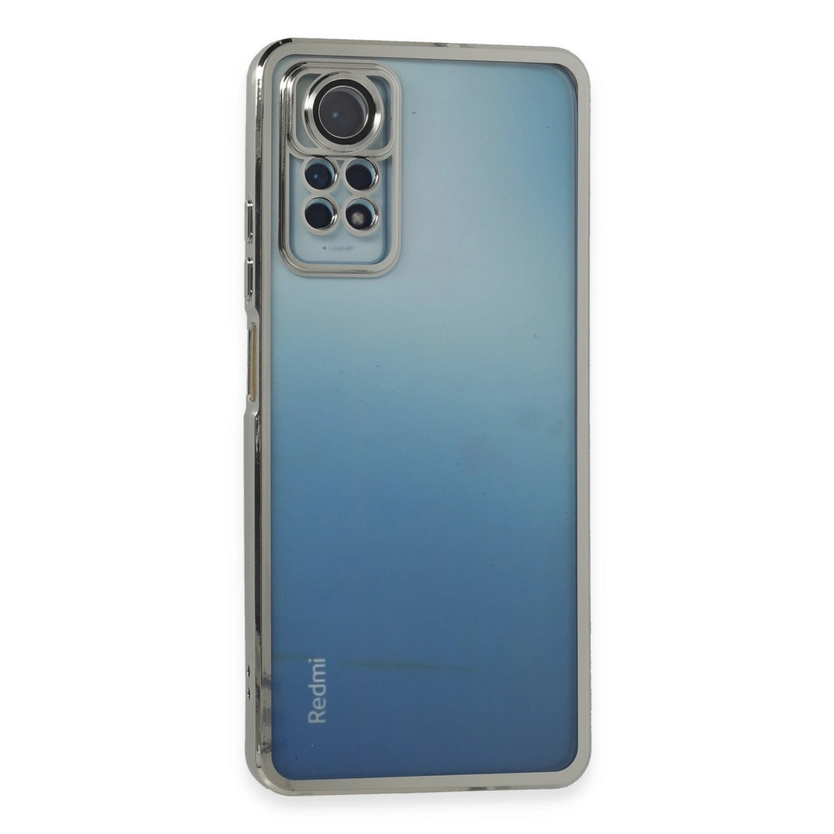 BUĞZ Xiaomi Redmi Note 11 Pro Kılıf Razer Lensli Silikon - Gümüş