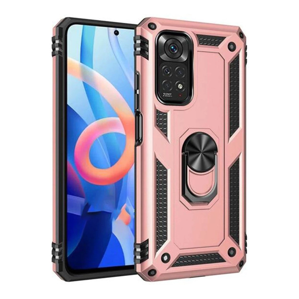 BUĞZ Xiaomi Redmi Note 12s Kılıf Sofya Yüzüklü Silikon Kapak - Rose BUĞZ Xiaomi Redmi Note 12s Kılıf Sofya Yüzüklü Silikon Kapak - Rose