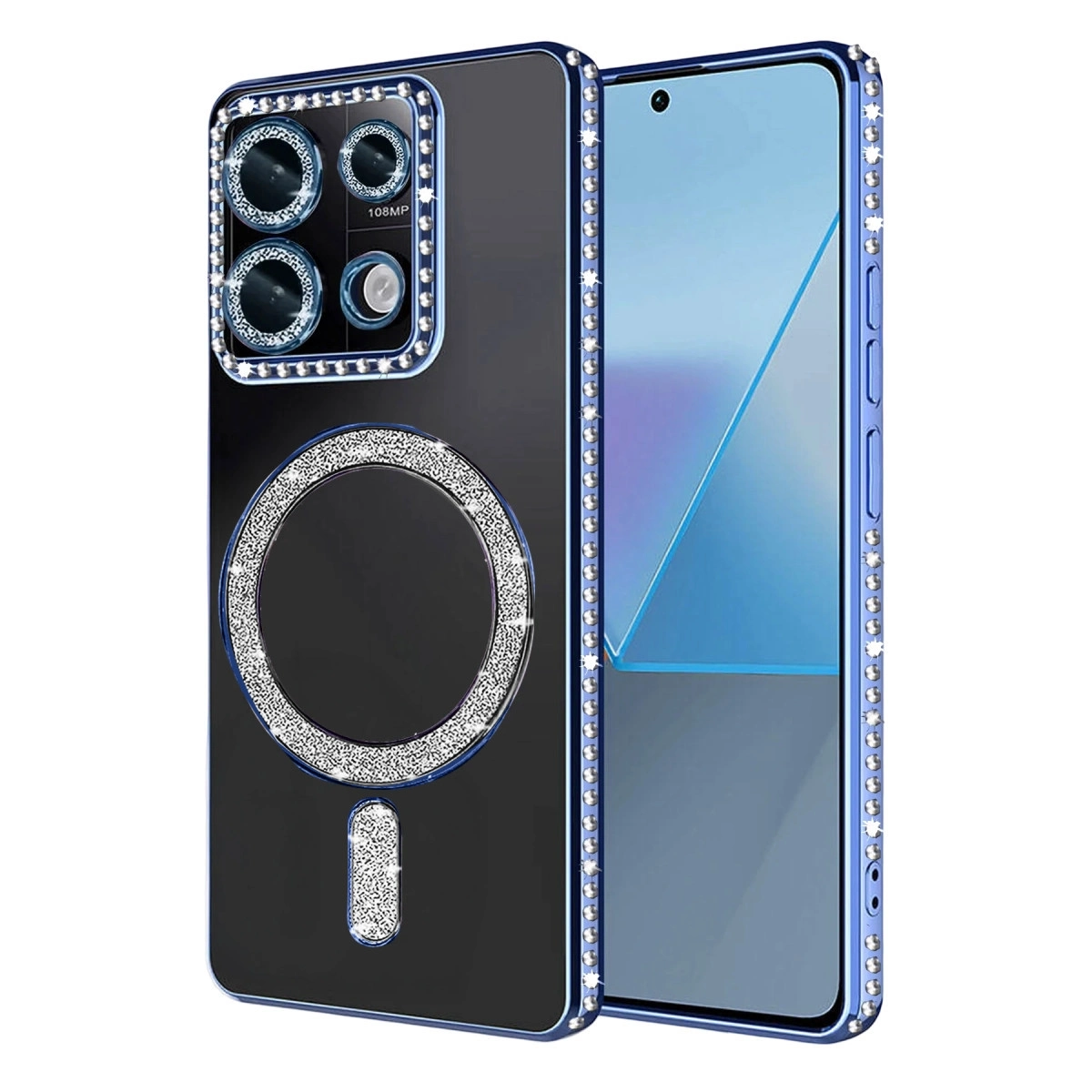 BUĞZ Xiaomi Redmi Note 13 Pro 4g Joke Simli Magneticsafe Kılıf - Mavi