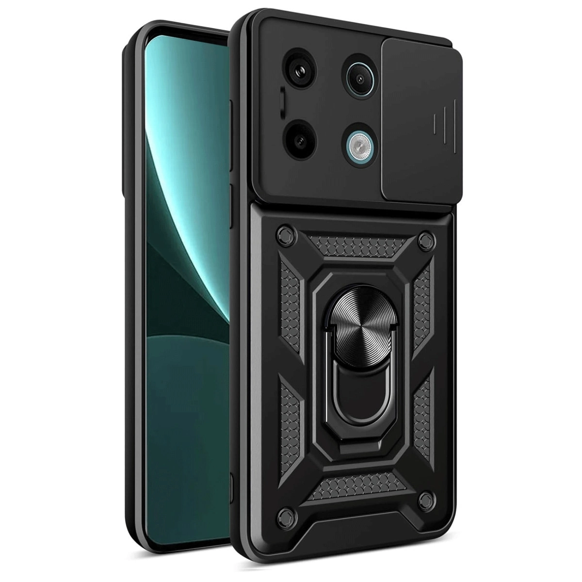 BUĞZ Xiaomi Redmi Note 13 Pro 4g Pars Lens Yüzüklü Silikon - Siyah