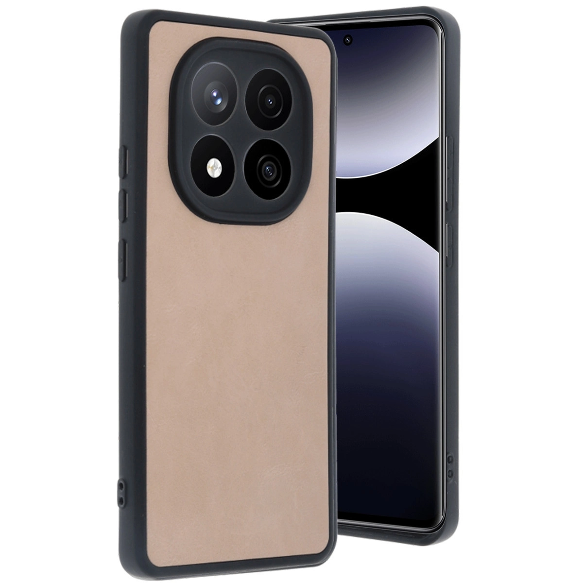 BUĞZ Xiaomi Redmi Note 14 Pro 5g Kılıf Aras Deri Kapak - Pudra
