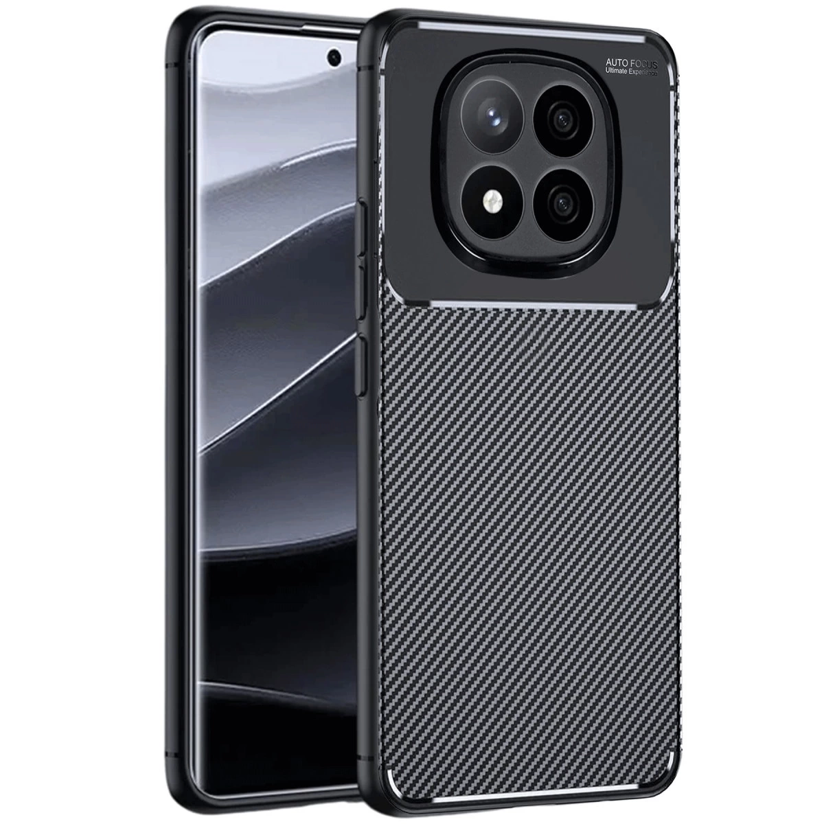BUĞZ Xiaomi Redmi Note 14 Pro Plus Kılıf Auto Focus Karbon Kapak - Siyah