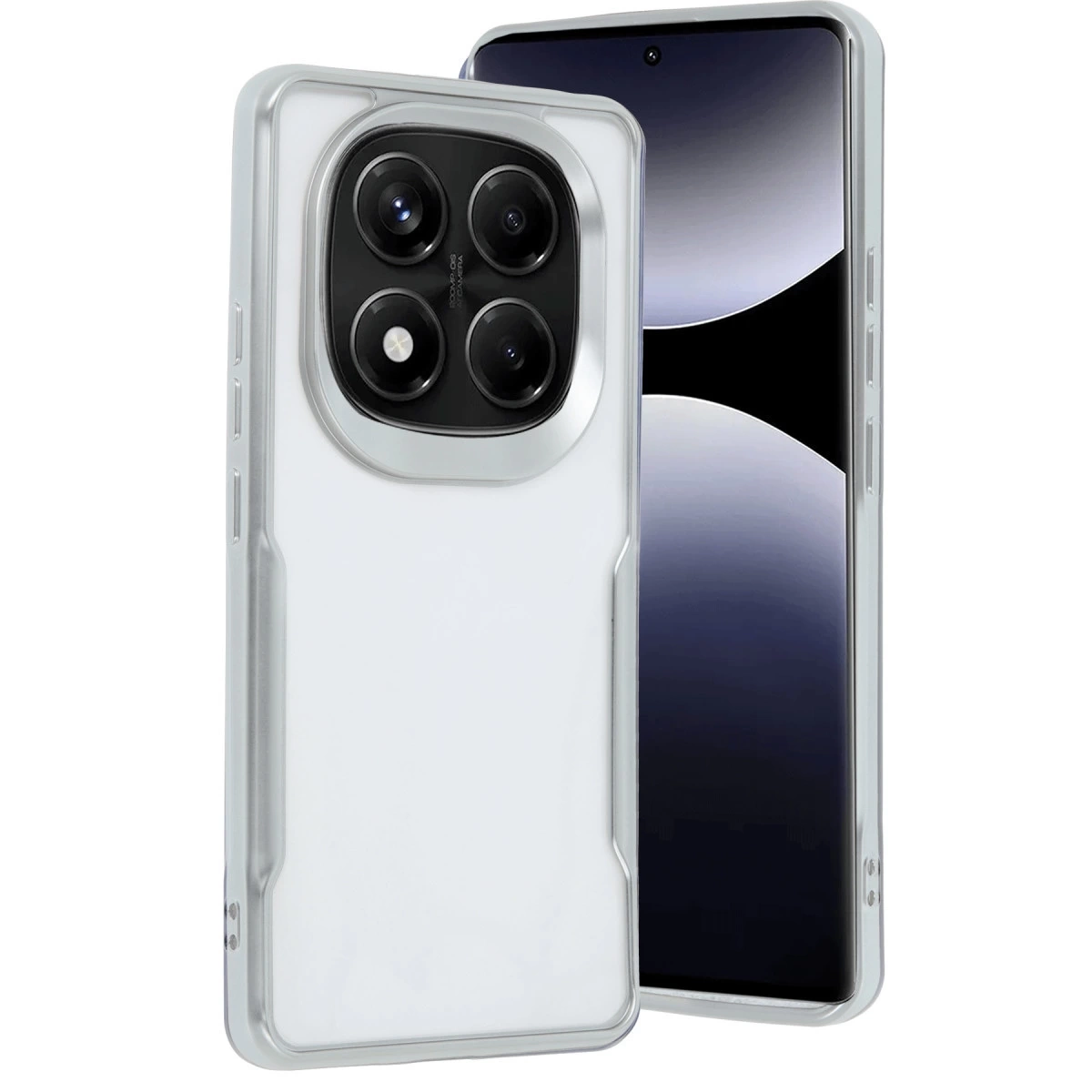 BUĞZ Xiaomi Redmi Note 14 Pro Plus Kılıf Boyi Silikon Kapak - Gümüş
