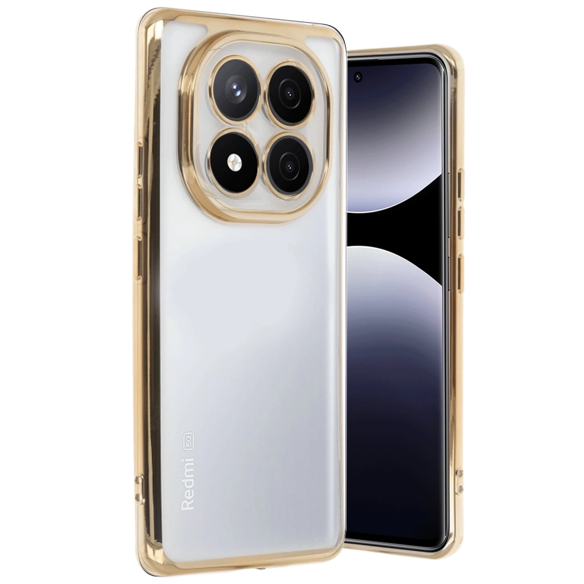 BUĞZ Xiaomi Redmi Note 14 Pro Plus Kılıf Razer Lensli Silikon - Gold