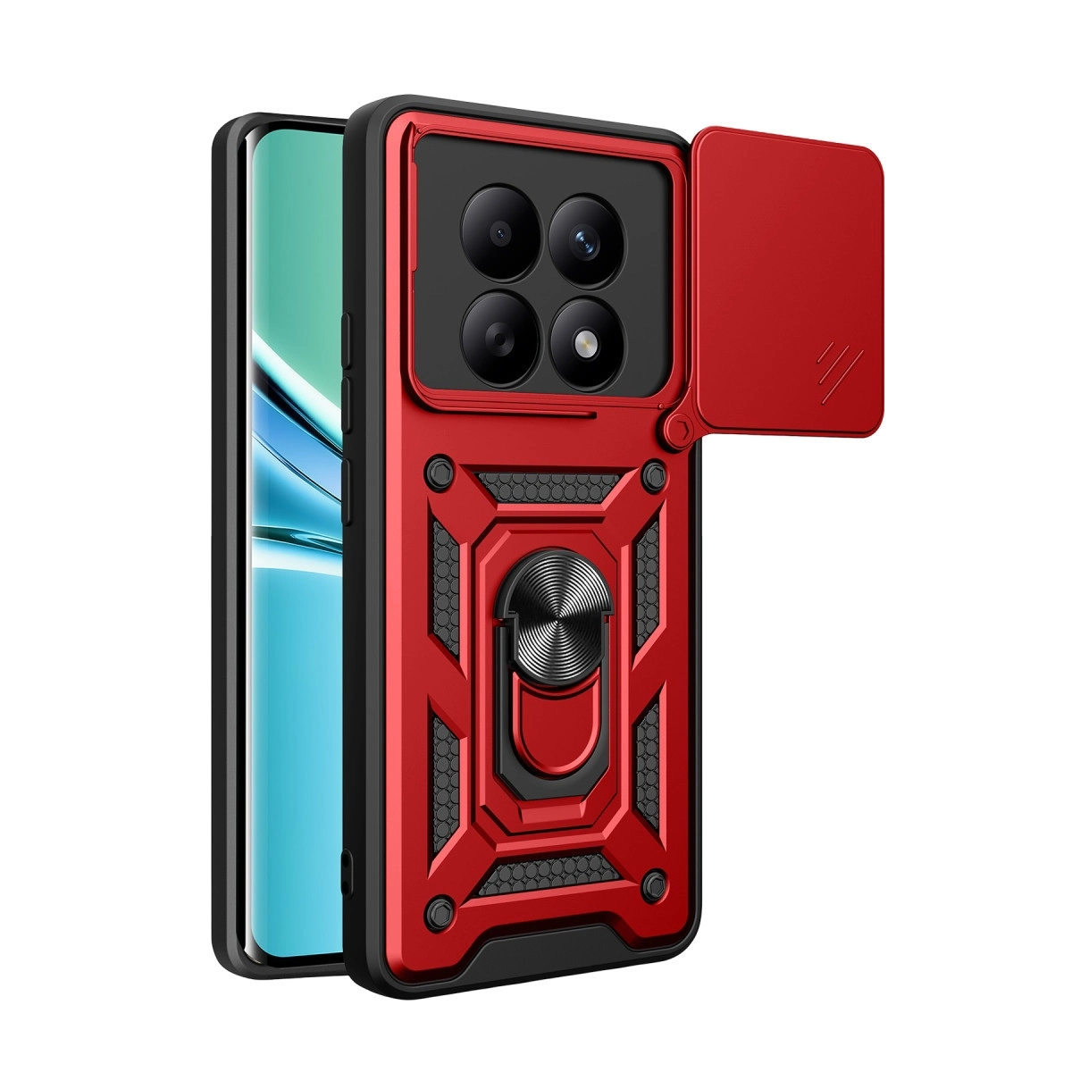 BUĞZ Xiaomi Redmi Note 15 4g Pars Lens Yüzüklü Silikon - Kırmızı