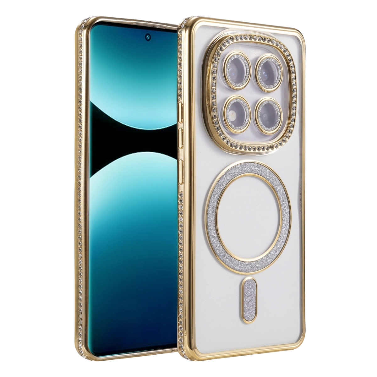 BUĞZ Xiaomi Redmi Note 15 Pro Plus 5g Joke Simli Magneticsafe Kılıf - Gold