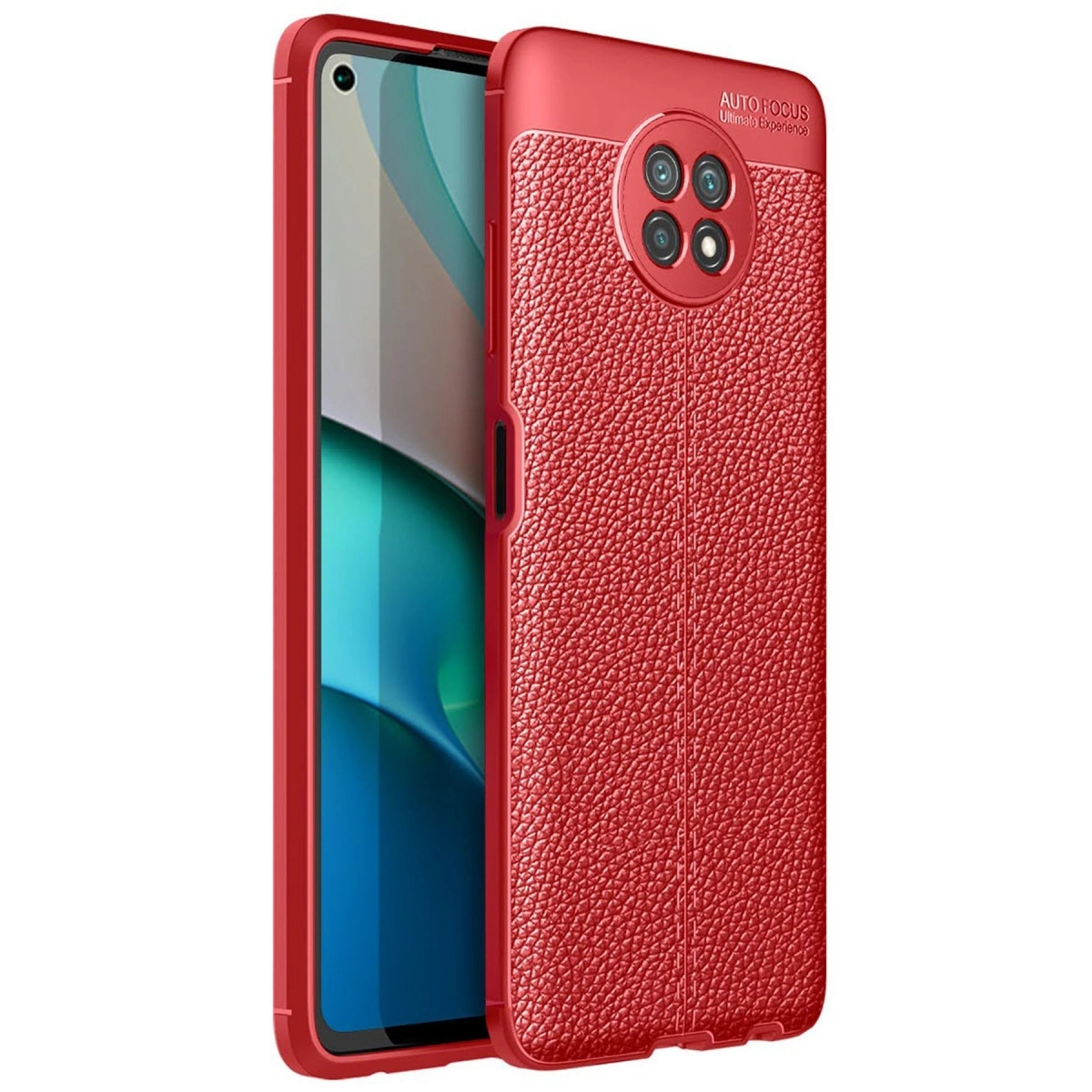 BUĞZ Xiaomi Redmi Note 9 5g Kılıf Auto Focus Kapak - Kırmızı