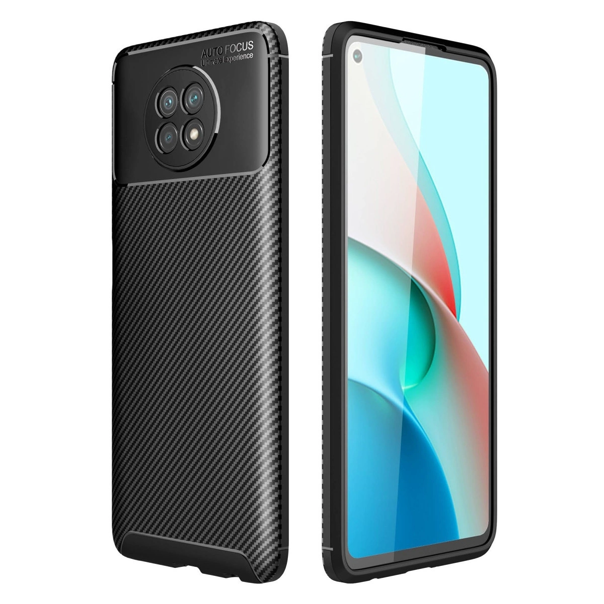 BUĞZ Xiaomi Redmi Note 9 5g Kılıf Auto Focus Karbon Kapak - Siyah