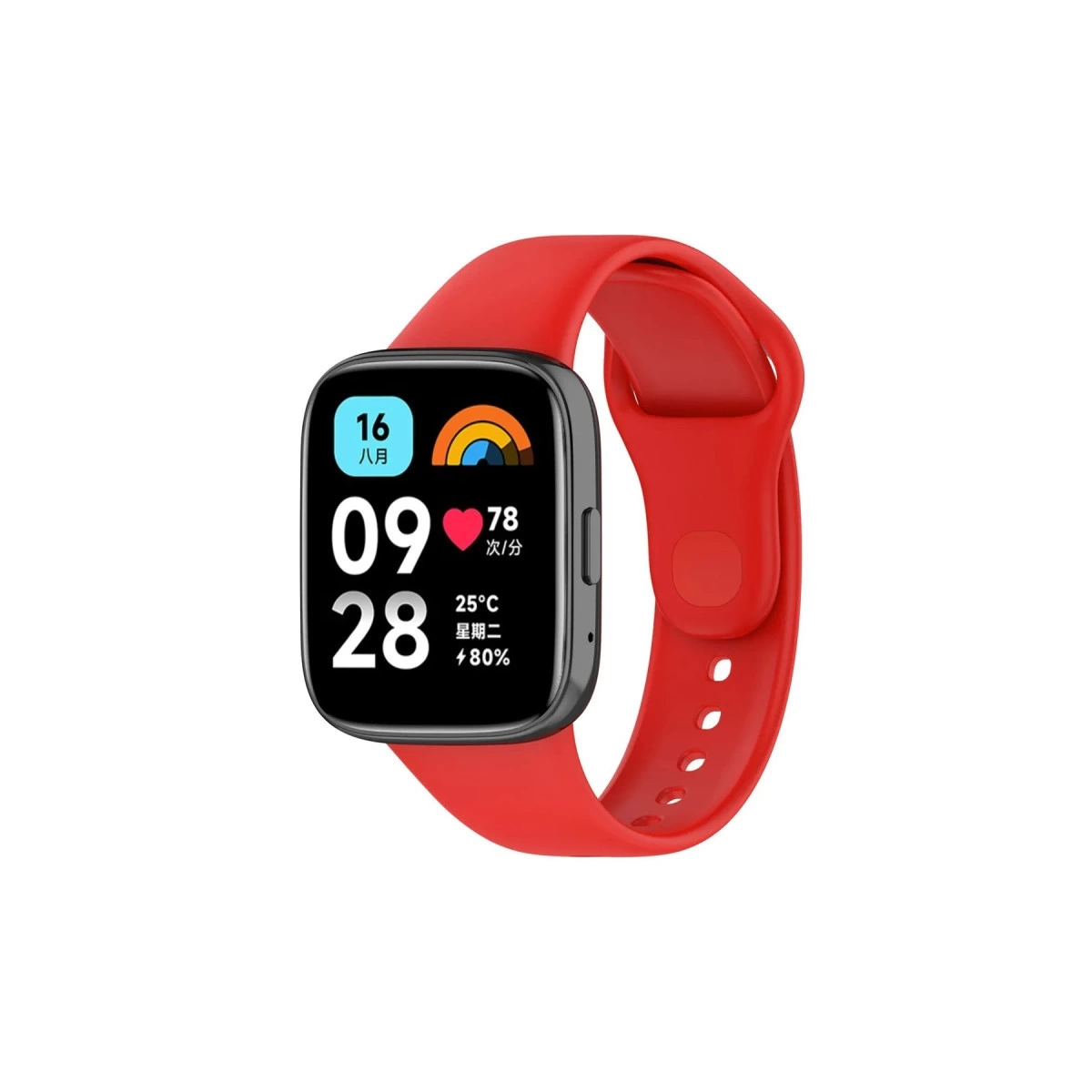 BUĞZ Xiaomi Redmi Watch 3 Active Klasik Kordon - Kırmızı