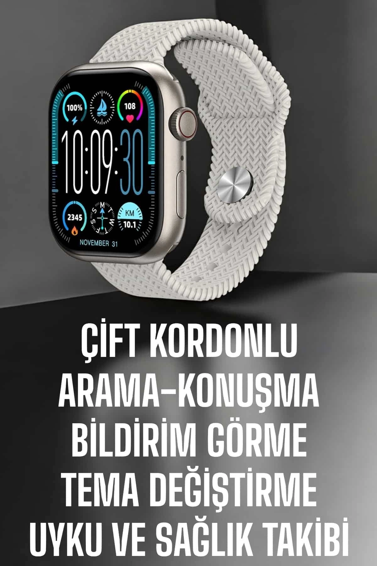 BUĞZ Yeni Nesil Akıllı Saat Arama Cevaplama GPS Takibi Adımsayar NFC Özelliği