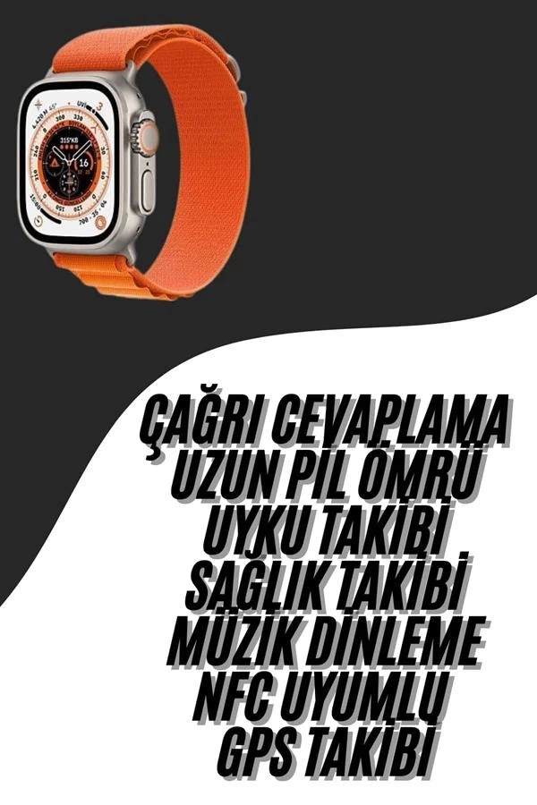 BUĞZ Yeni Nesil Akıllı Saat Çok Yönlü Titreşimli 49 MM Android ve İOS Uyumlu