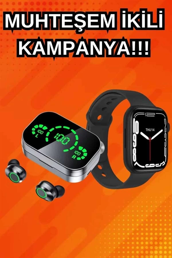 BUĞZ Yeni Nesil Akıllı Saat ve Ucuz Kaliteli Bluetooth Kablosuz Kulaklık Amoled Ekran