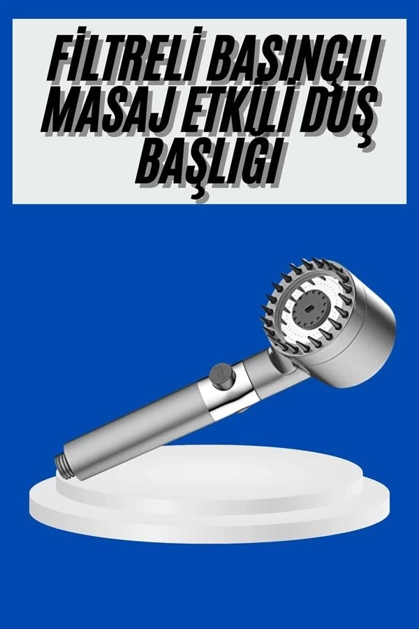 BUĞZ Yeni Nesil Duş Başlığı Paslanmaz Çelik Masaj Etkili Ergonomik Tasarım Su Basınçlı