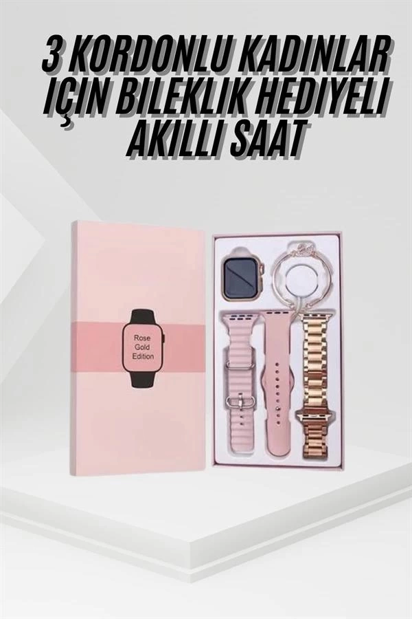 BUĞZ Yeni Nesil Kadın Akıllı Saat Rose Gold Android ve İos Uyumlu