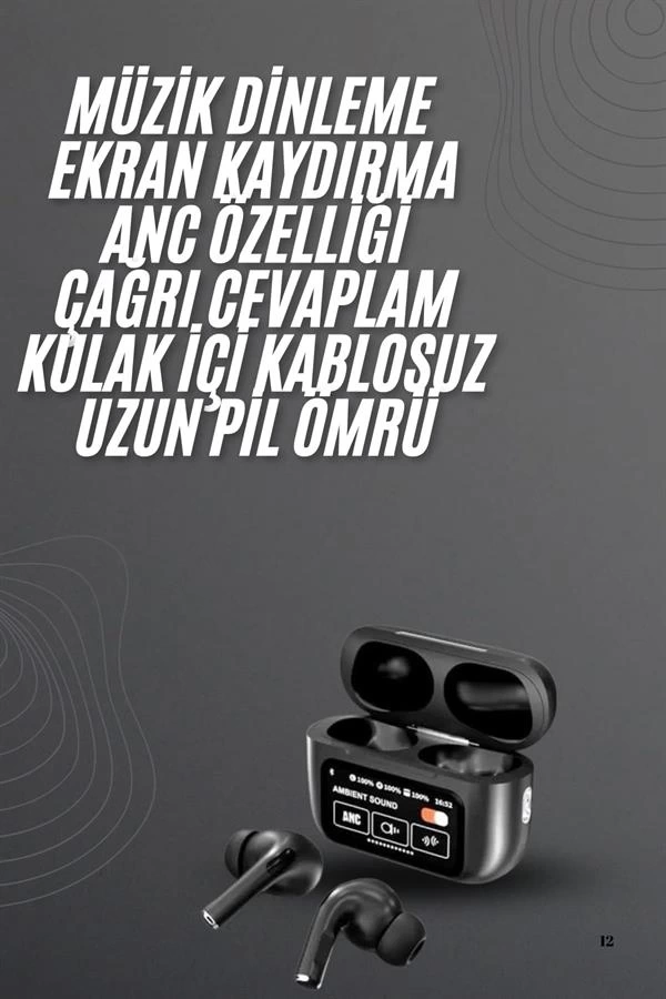 BUĞZ Yeni Nesil Pro Ekranlı Bluetooth Kulaklık 5.0 Bluetooth